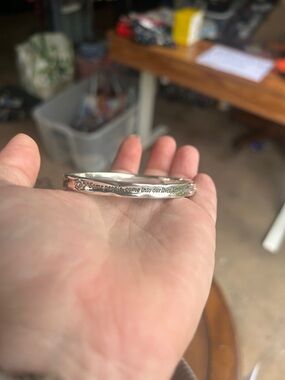 Brighton Silver Tone Inspirational Engraved Bangle Bracelet